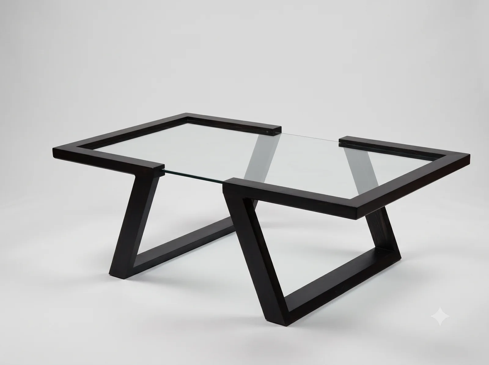 Evans coffee table in beech with tempered glass