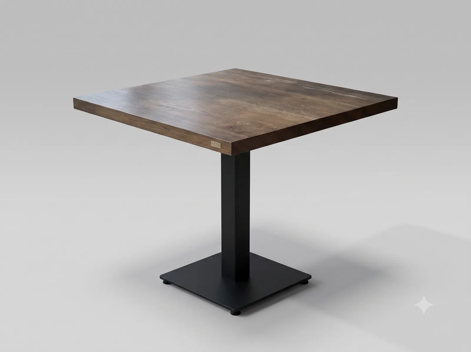Square indoor table top in solid oak — second version