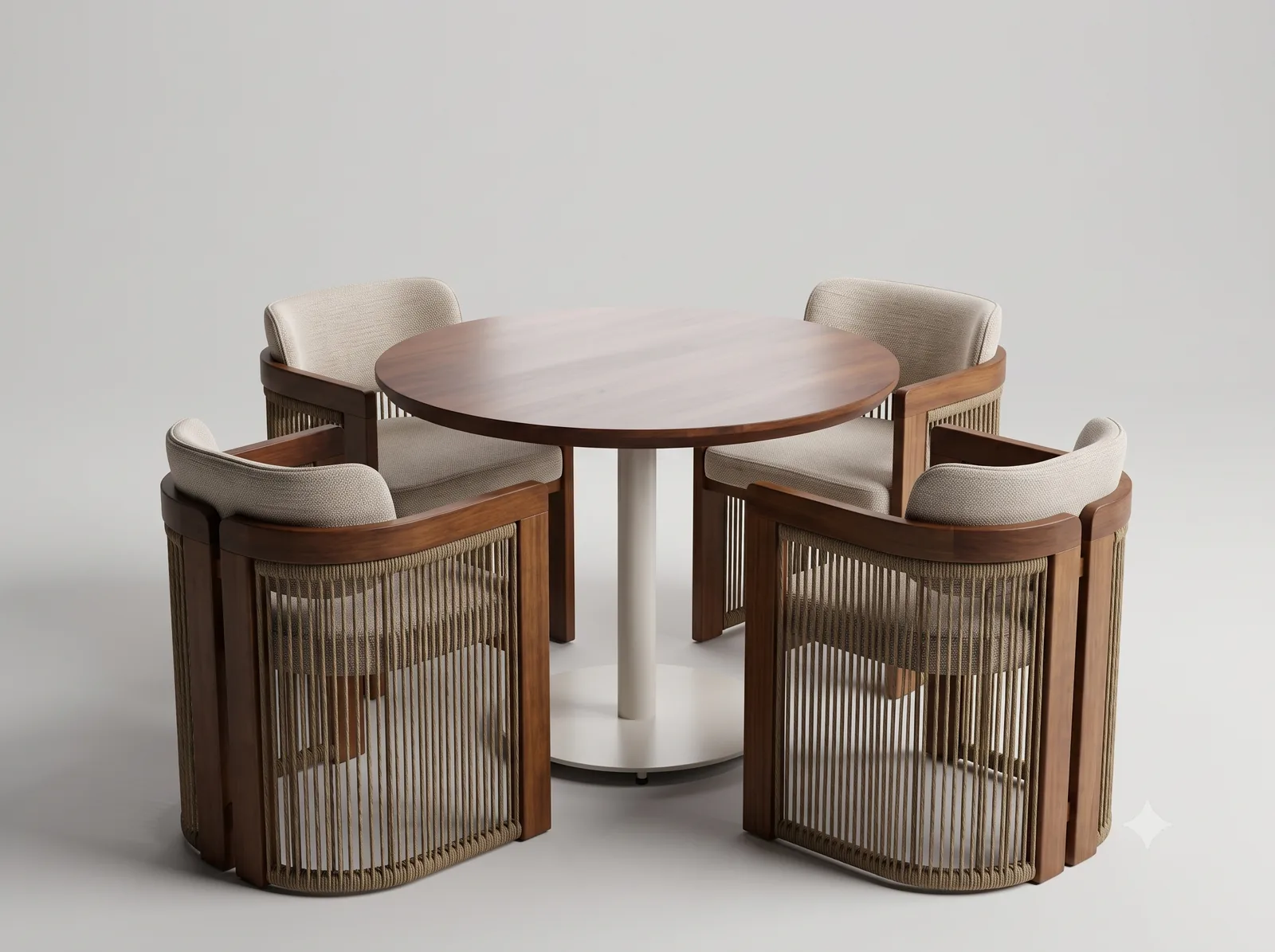Round indoor table top in solid beech