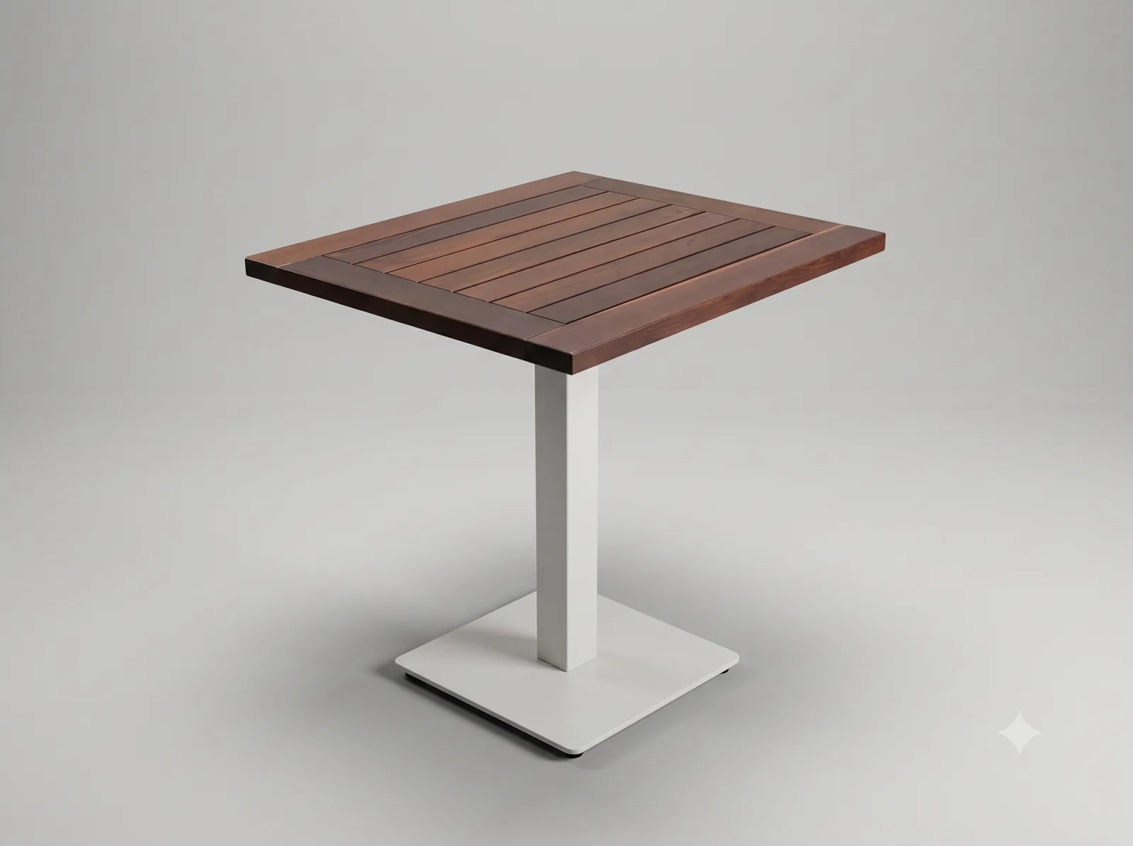 Square outdoor table top in solid acacia