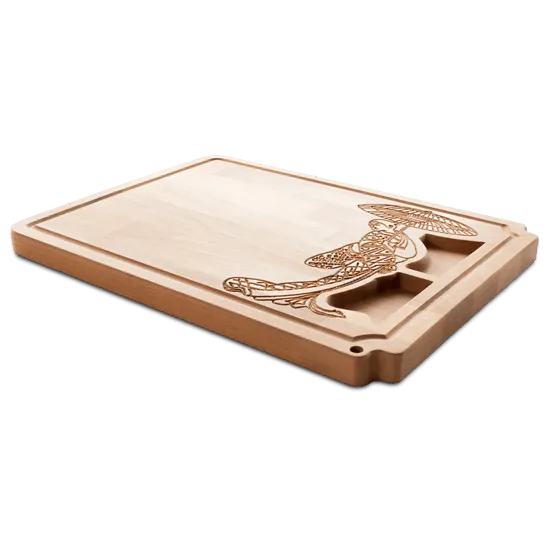 SB4 serving board in solid beech with CNC carving