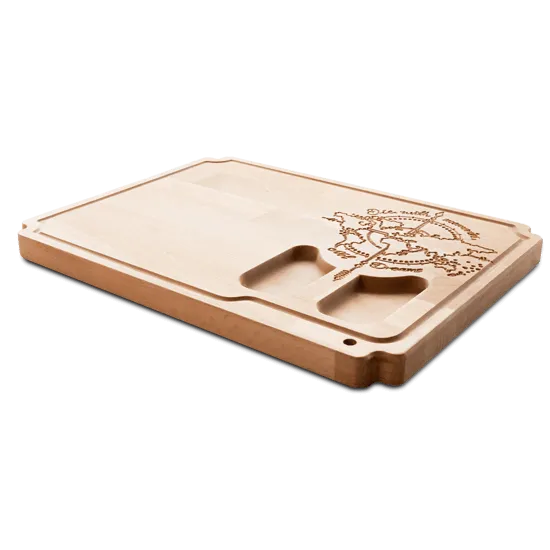 SB5 serving board in solid beech with CNC carving