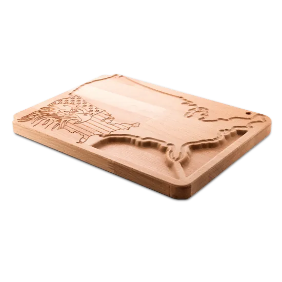 SB8 serving board in solid beech with CNC carving