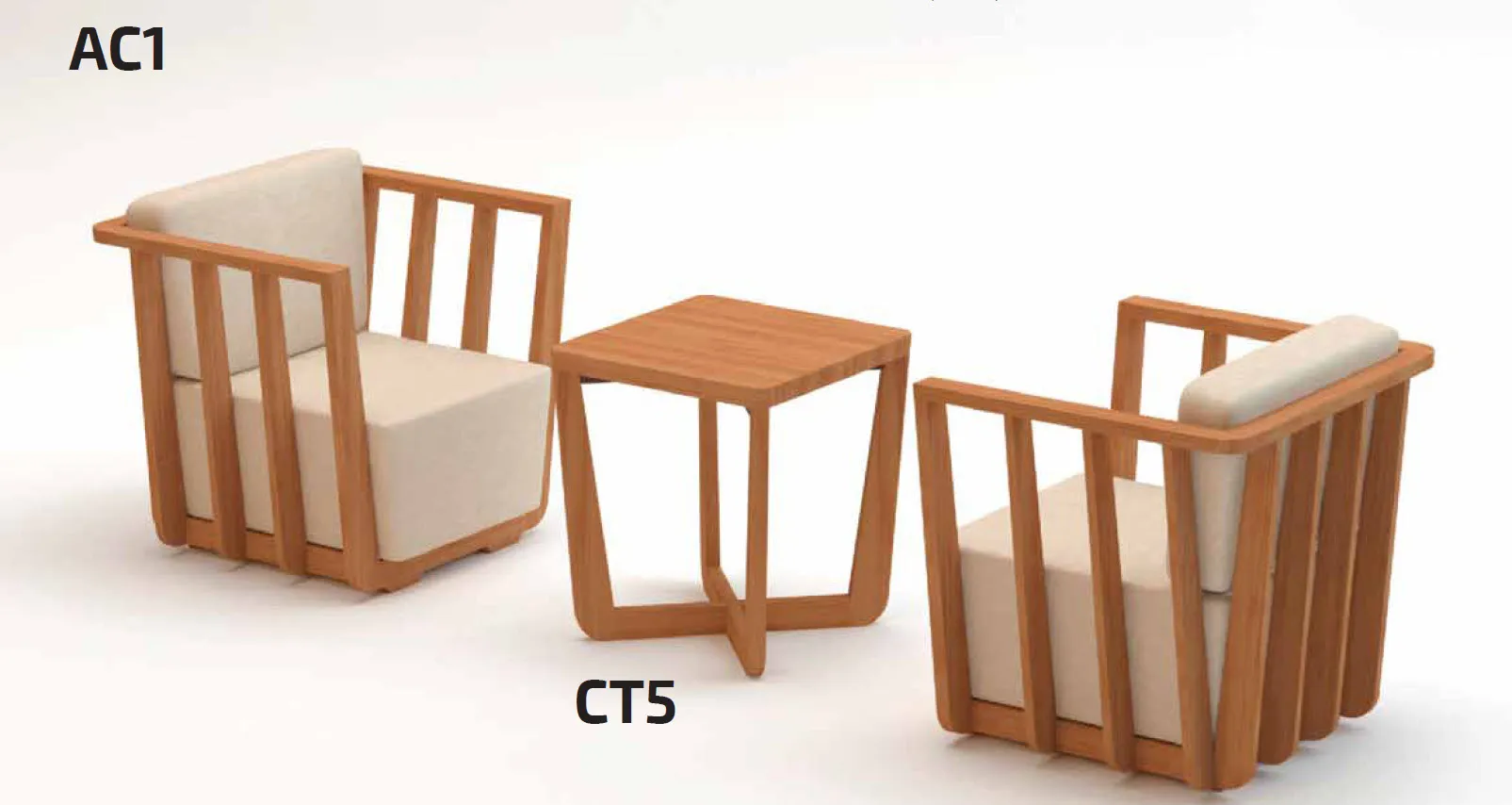Upholstered solid wood armchair