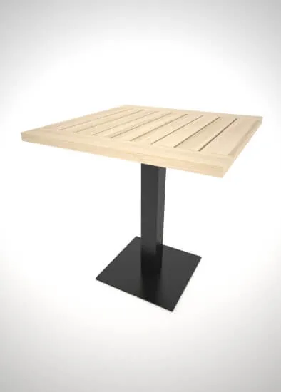 Metal base for a hospitality table