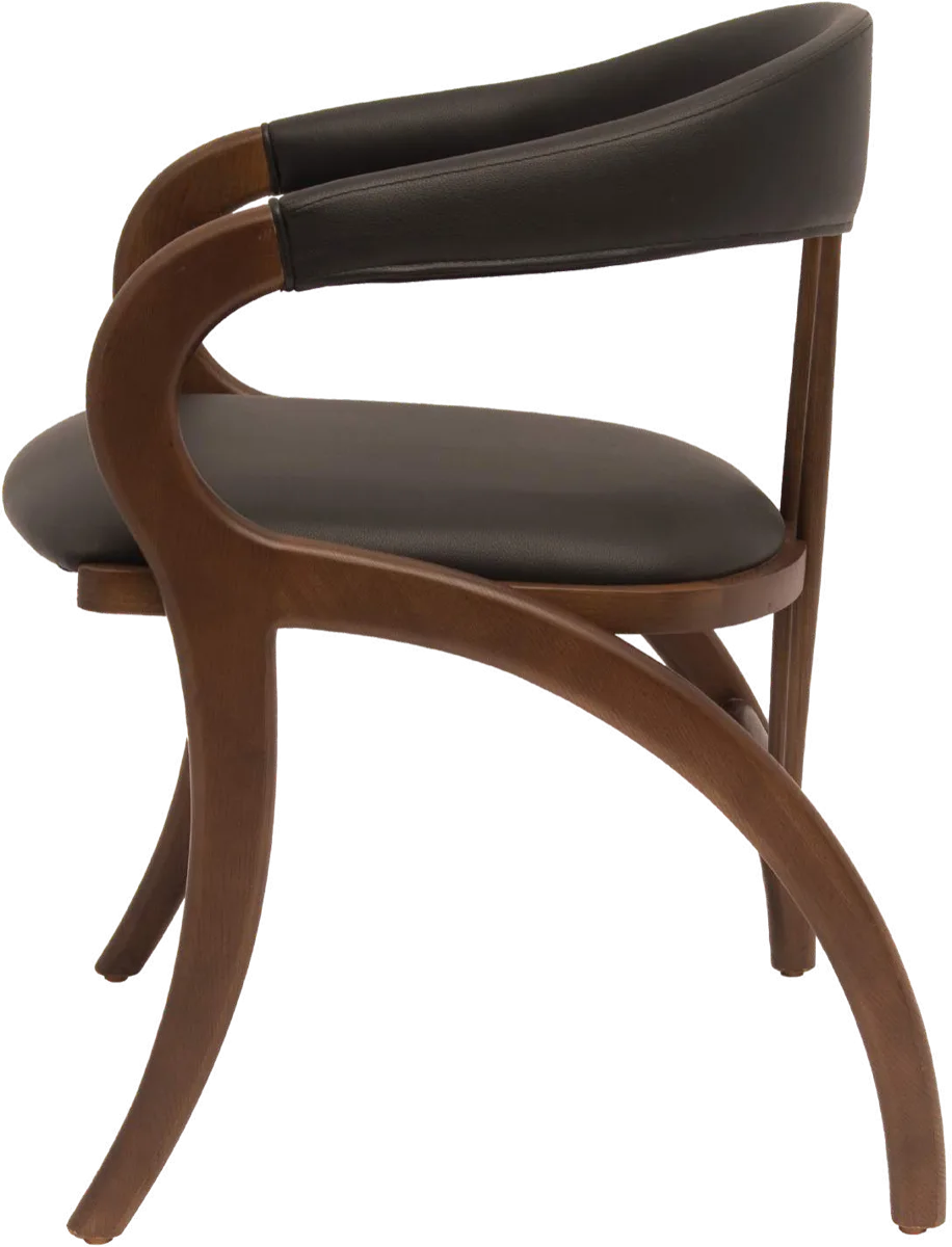 Capri Bloom Black chair in solid wood