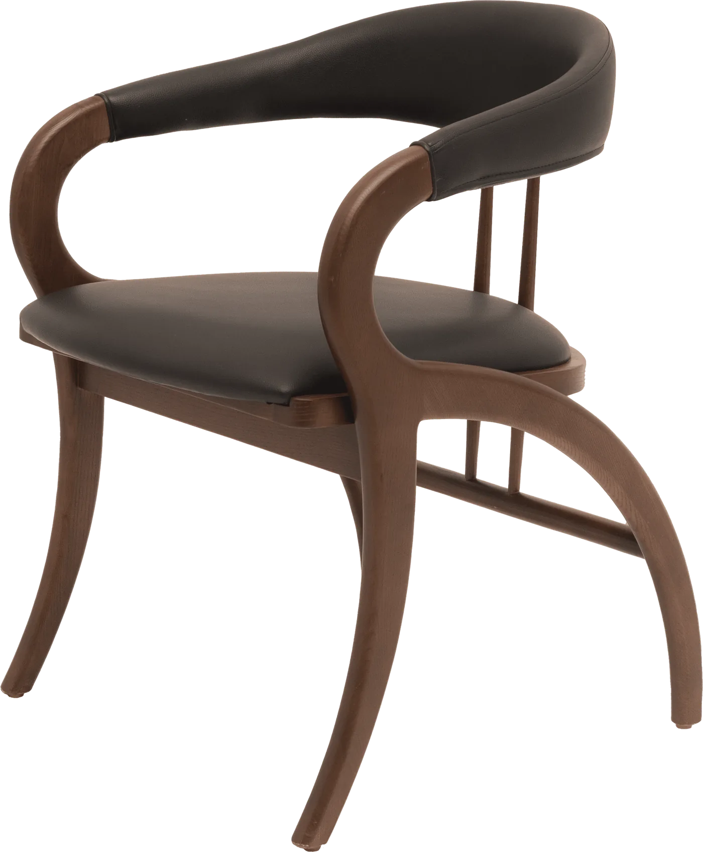 Capri Bloom Black chair in solid wood