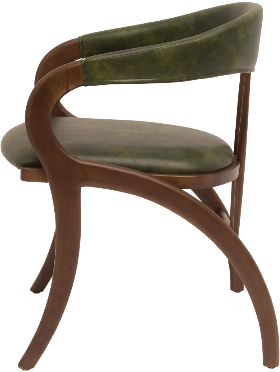 Capri Bloom Green chair in solid wood