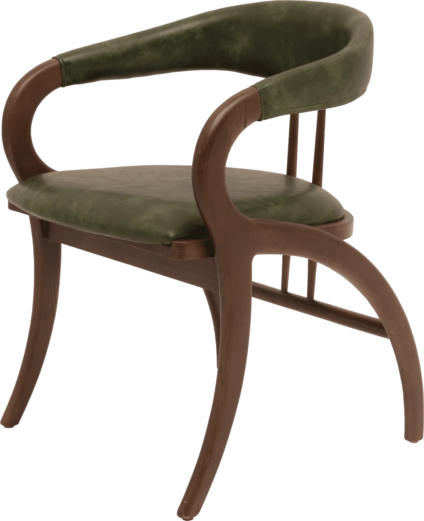 Capri Bloom Green chair in solid wood