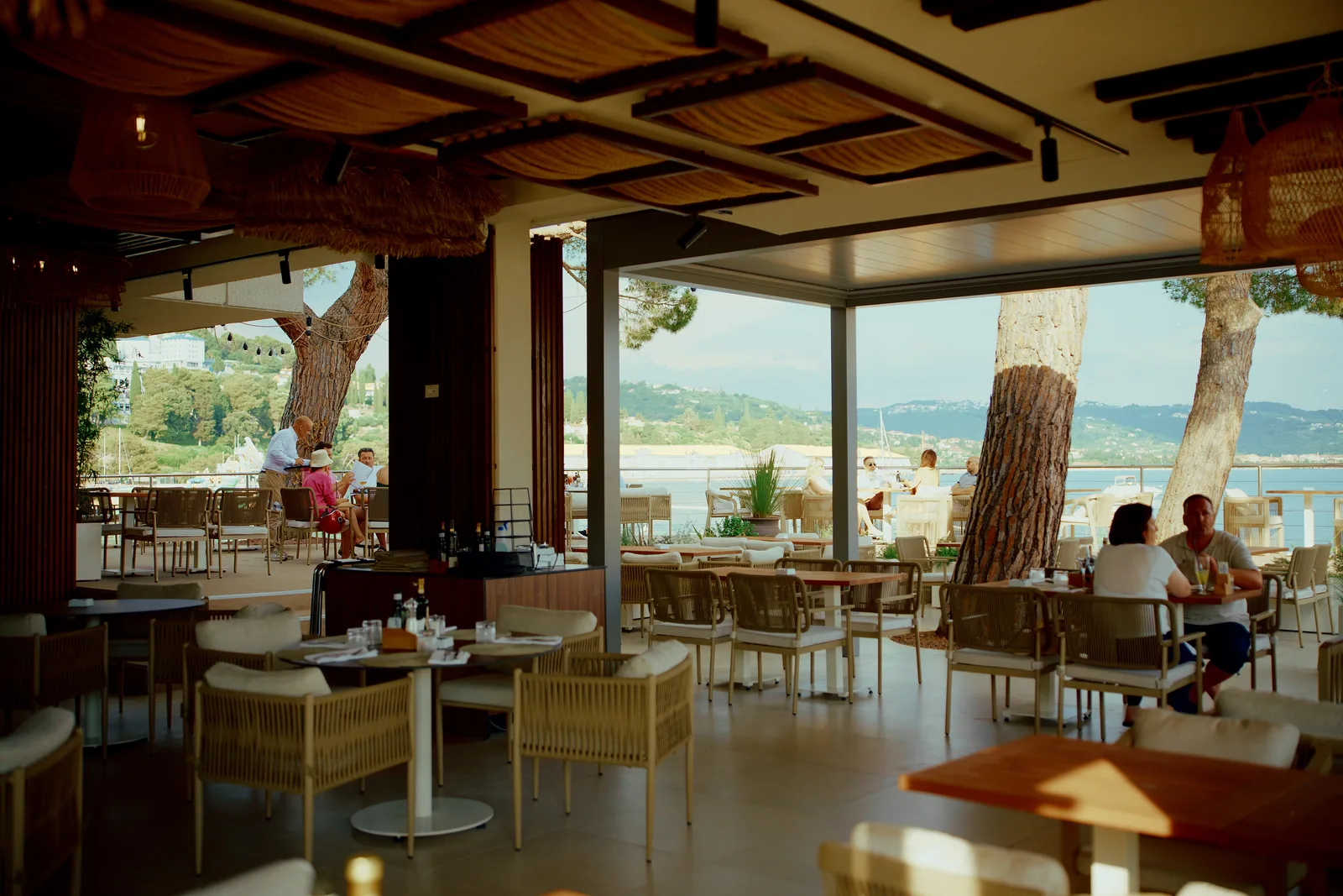 Monument a mare restaurant in Portorož, furnished by Stiletto Furniture
