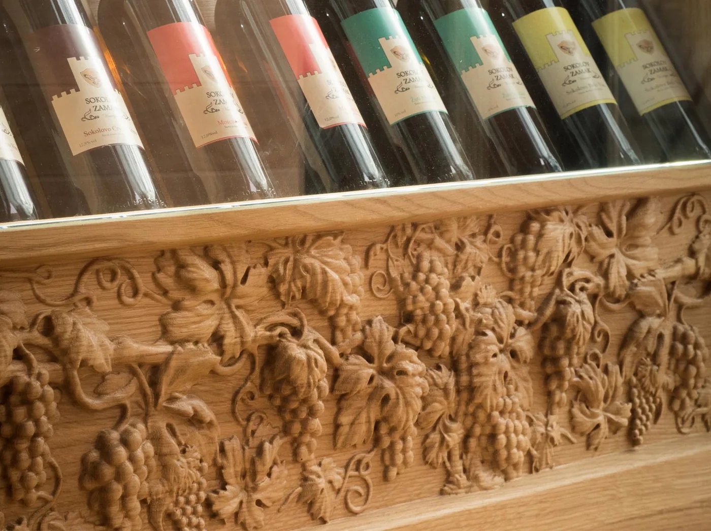Wooden winery fittings with CNC carving